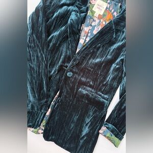Autres Filles Velvet Emerald Blazer Jacket Size Small